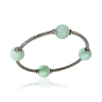 David Yurman Sterling Silver Chrysoprase Mustique Bracelet pv