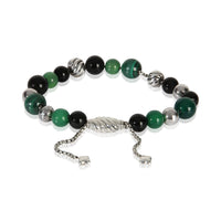David Yurman Sterling Silver Malachite and Onyx Elements Bracelet pv