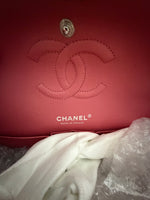 Chanel Pink Quilted Lambskin Medium Classic Double Flap Bag Handbag ad2