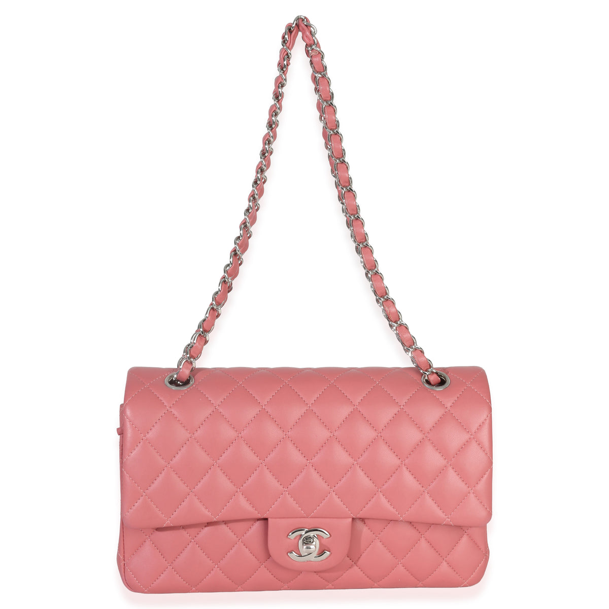 Chanel Pink Quilted Lambskin Medium Classic Double Flap Bag Handbag av