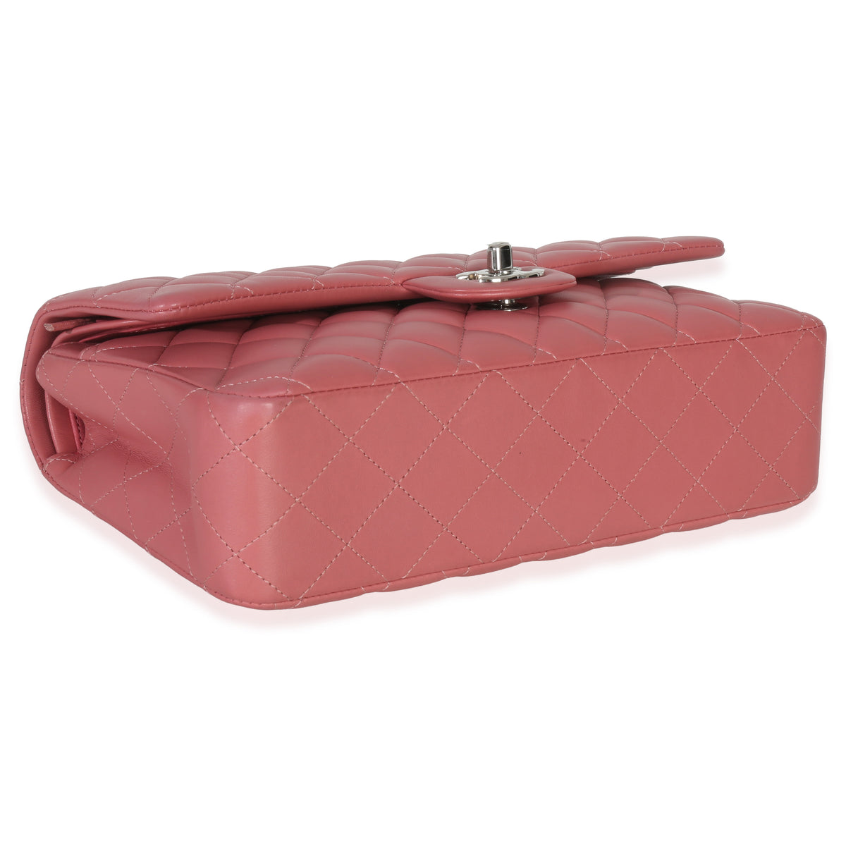 Chanel Pink Quilted Lambskin Medium Classic Double Flap Bag Handbag clasp