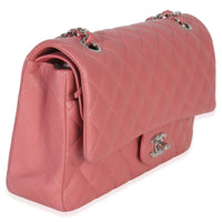 Chanel Pink Quilted Lambskin Medium Classic Double Flap Bag Handbag pv