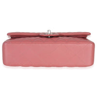 Chanel Pink Quilted Lambskin Medium Classic Double Flap Bag Handbag stamp