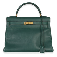 Hermès Vert Anglais Ardennes Kelly 28 GHW Handbag fv
