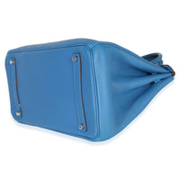 Hermès Bleu Zellige Togo Birkin 35 PHW Handbag clasp