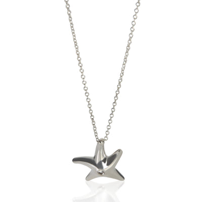 Tiffany & Co. Sterling Silver Diamond Elsa Peretti Starfish Pendant fv