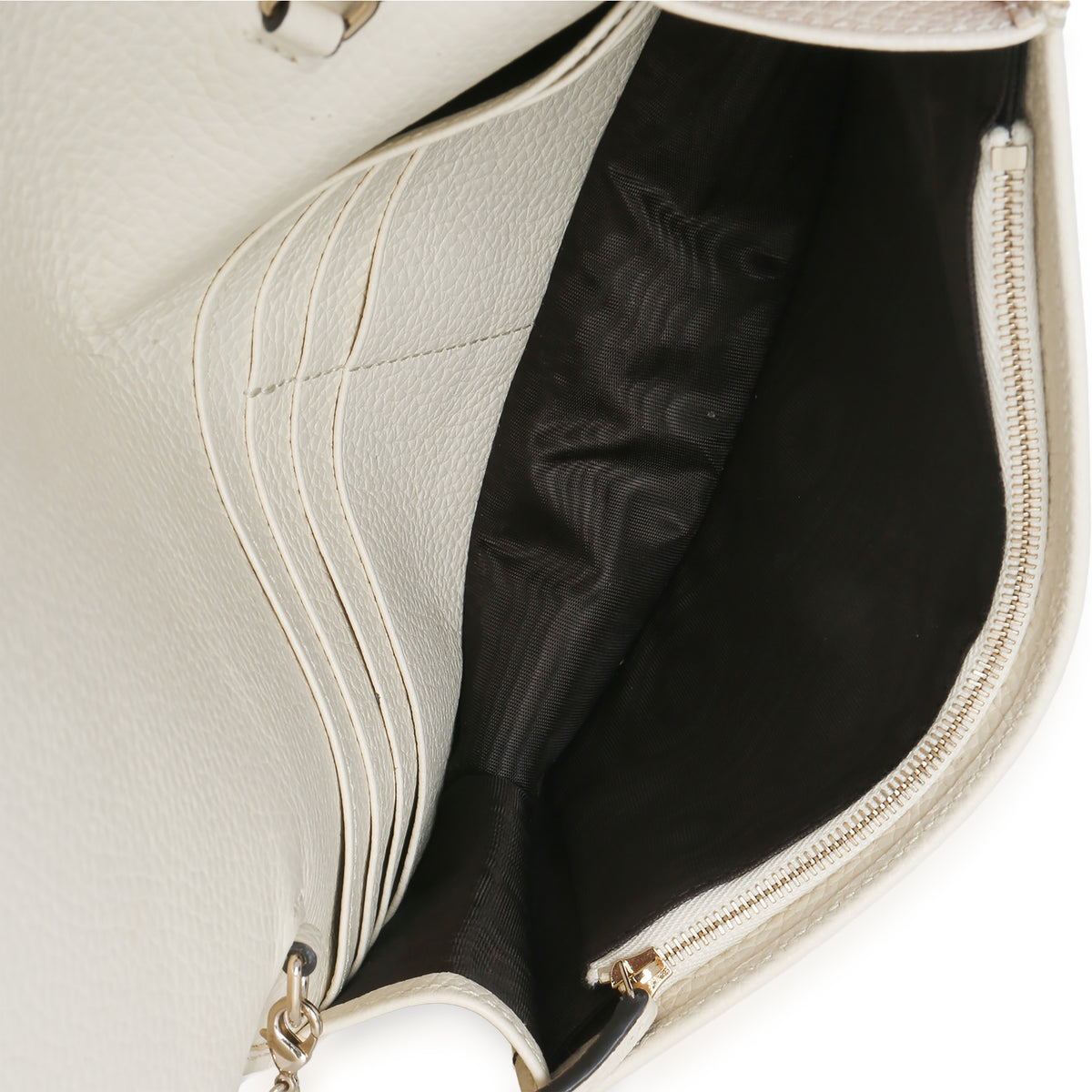Gucci Cream Pebbled Calfskin Soho Wallet On Chain Handbag ad1