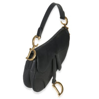 Christian Dior Black Grained Calfskin Mini Saddle Bag Handbag sv