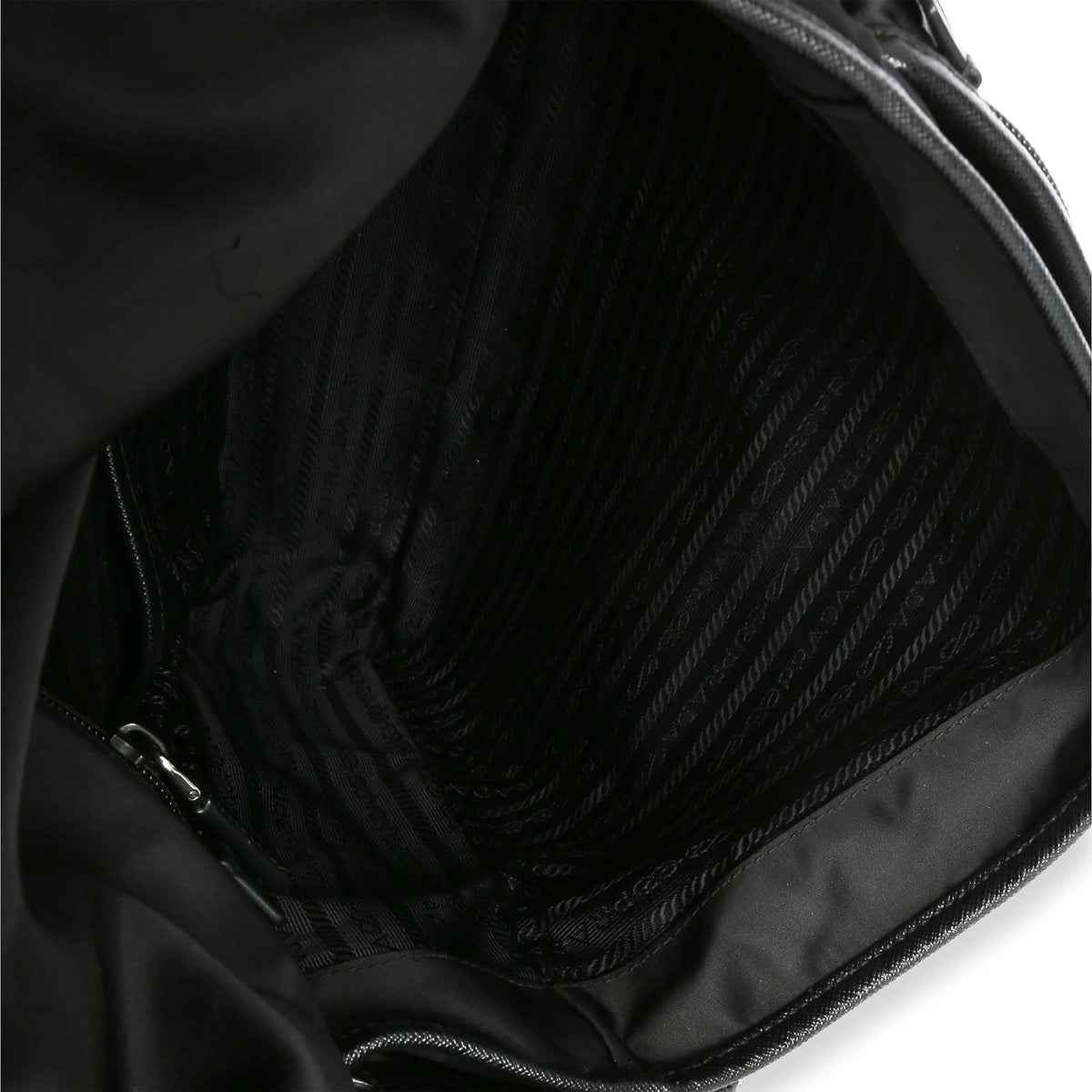 Prada Black Nylon Saffiano Logo Buckle Messenger Bag Handbag ad1