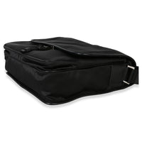 Prada Black Nylon Saffiano Logo Buckle Messenger Bag Handbag box