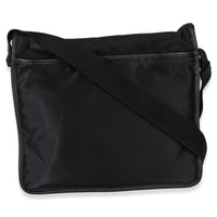 Prada Black Nylon Saffiano Logo Buckle Messenger Bag Handbag bv
