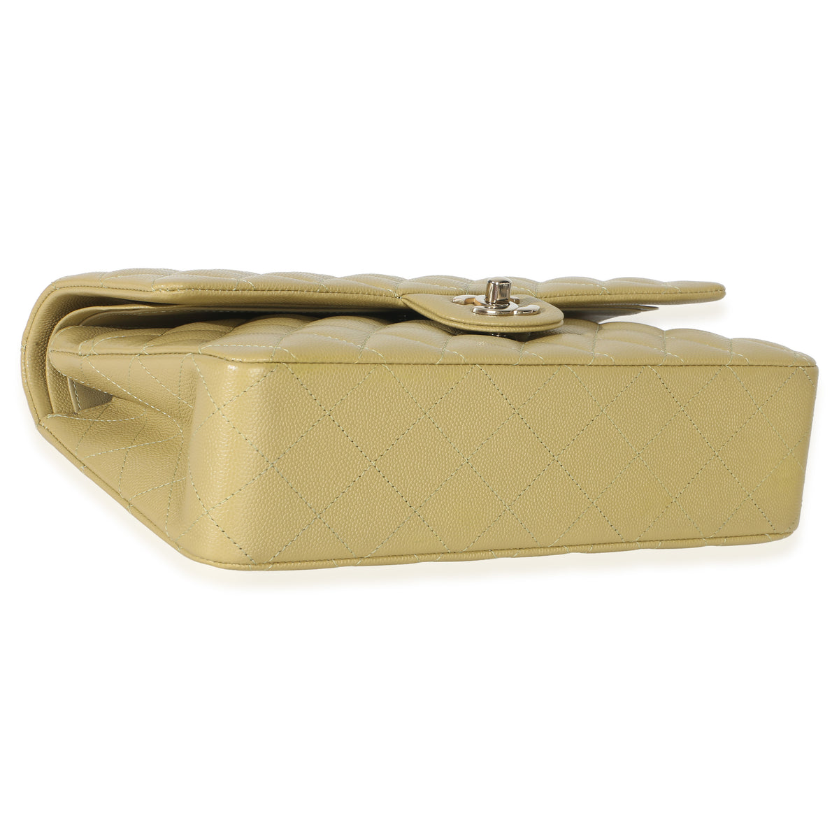 Chanel Olive Quilted Caviar Medium Classic Double Flap Handbag Handbag clasp
