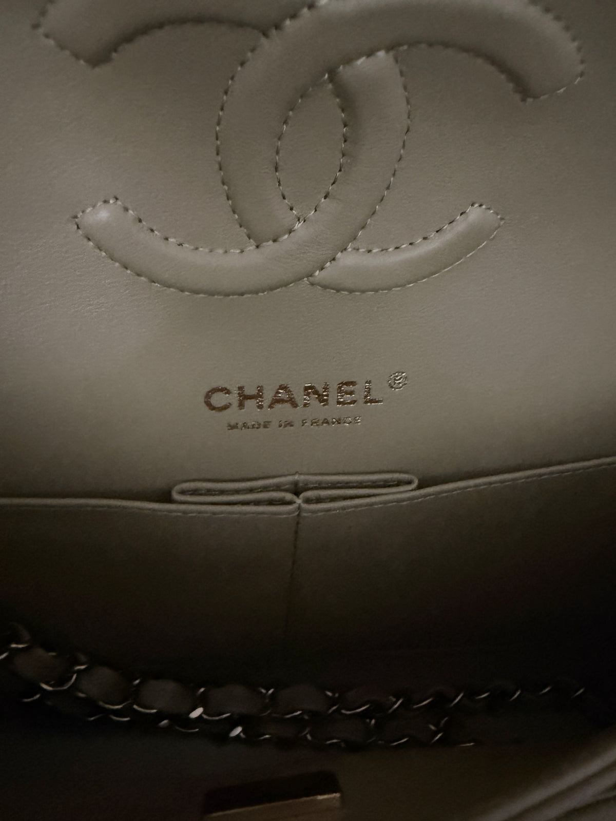Chanel Olive Quilted Caviar Medium Classic Double Flap Handbag Handbag