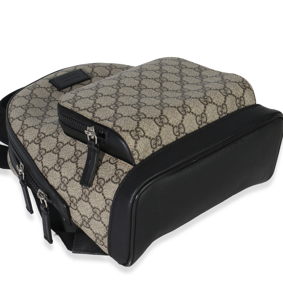Gucci Black Beige GG Supreme Canvas Eden Small Backpack Handbag av
