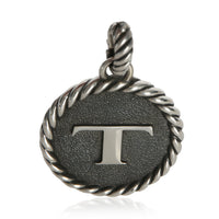 David Yurman Sterling Silver  Large Initial T Pendant fv