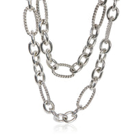 David Yurman Sterling Silver  Figaro Link Necklace fv