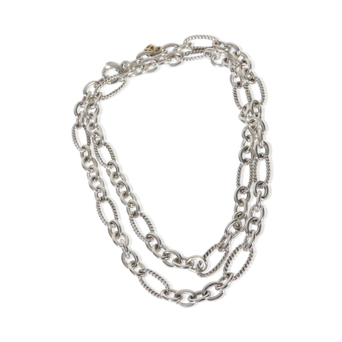 David Yurman Sterling Silver  Figaro Link Necklace pv