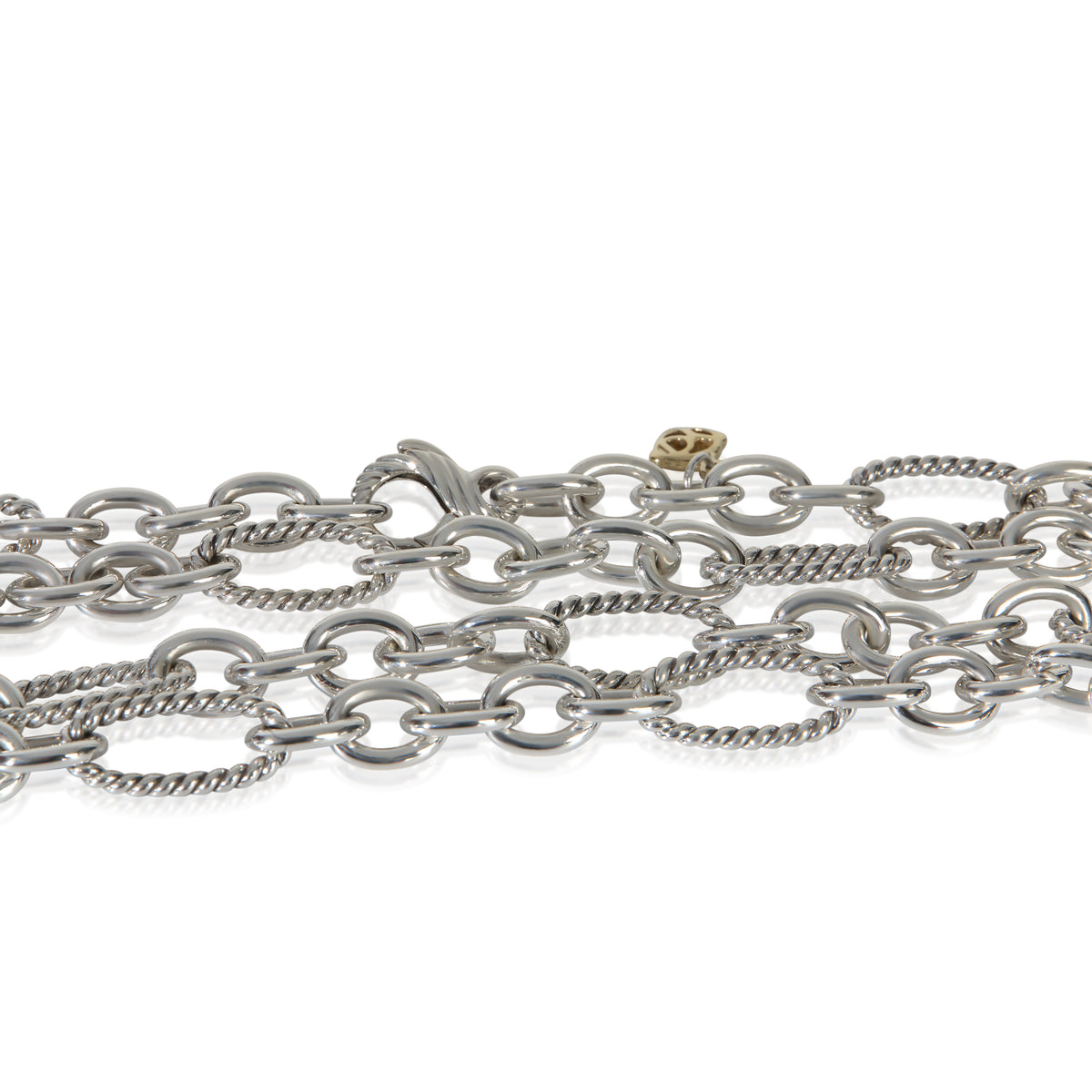 David Yurman Sterling Silver  Figaro Link Necklace sv