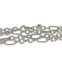 David Yurman Sterling Silver  Figaro Link Necklace sv