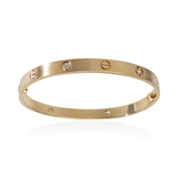 Cartier Yellow Gold Diamond Brushed Finished Love Bracelet 5