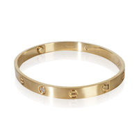 Cartier Yellow Gold Diamond Brushed Finished Love Bracelet 2