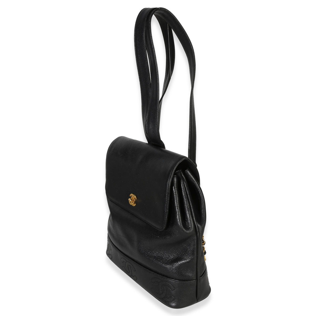 Chanel Vintage 24k  Triple CC Flap Backpack Handbag sv