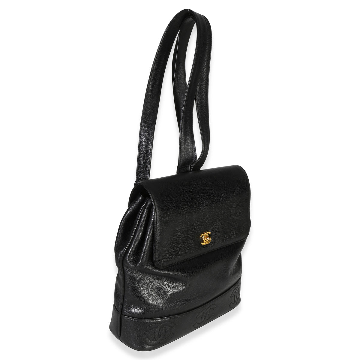 Chanel Vintage 24k  Triple CC Flap Backpack Handbag pv