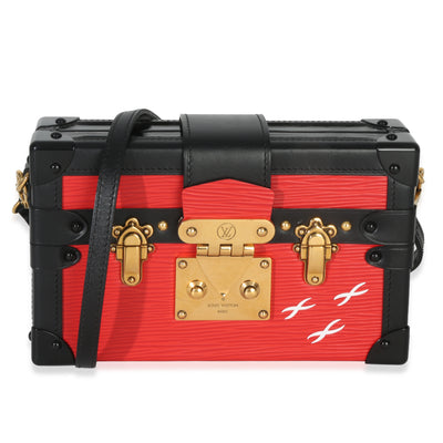 Louis Vuitton Red Black Epi Petite Malle Handbag id