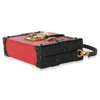 Louis Vuitton Red Black Epi Petite Malle Handbag box