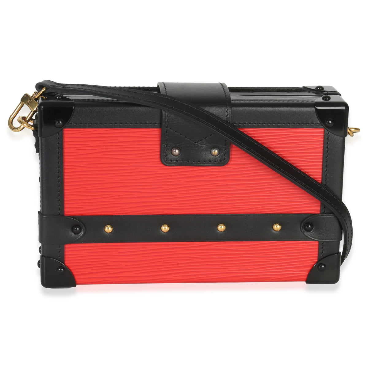 Louis Vuitton Red Black Epi Petite Malle Handbag bv