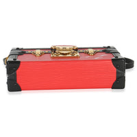 Louis Vuitton Red Black Epi Petite Malle Handbag stamp