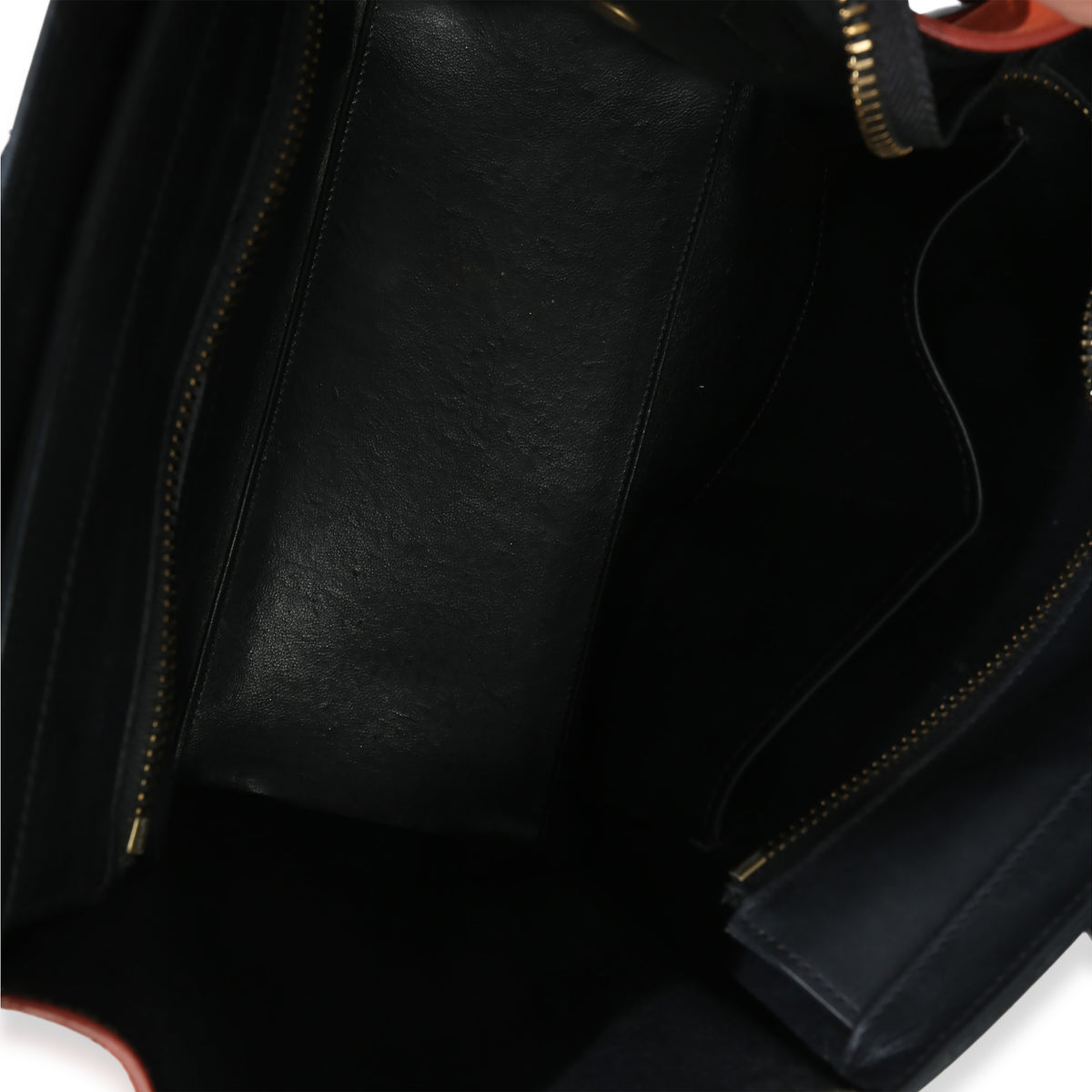 Celine Beige Multicolor Drummed Calfskin Nubuck Nano Luggage Tote Handbag av