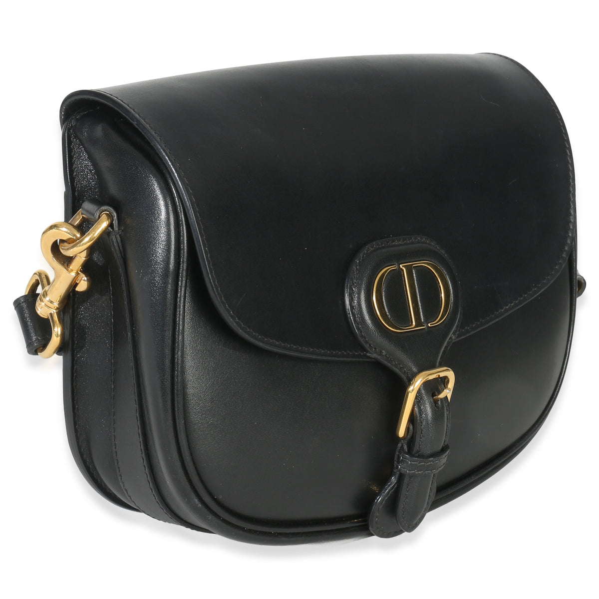 Christian Dior Black Box Calfskin Medium Bobby Flap Bag Handbag pv