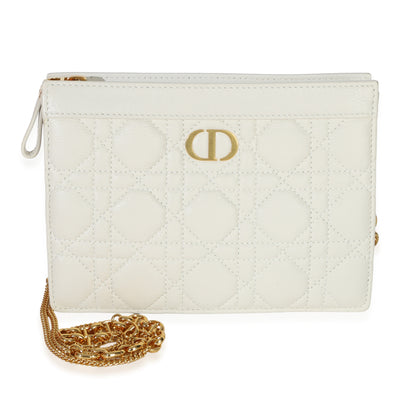 Christian Dior Cream Calfskin Cannage Caro Every Dior Pouch Handbag id