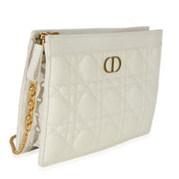 Christian Dior Cream Calfskin Cannage Caro Every Dior Pouch Handbag pv