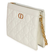 Christian Dior Cream Calfskin Cannage Caro Every Dior Pouch Handbag sv