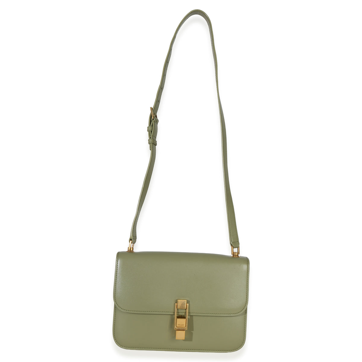 Saint Laurent Light Green Smooth Calfskin Le Carre Satchel Handbag ad1