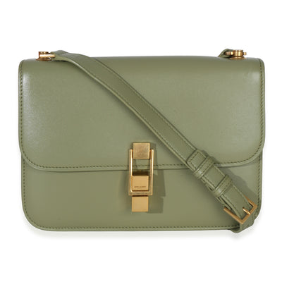 Saint Laurent Light Green Smooth Calfskin Le Carre Satchel Handbag fv