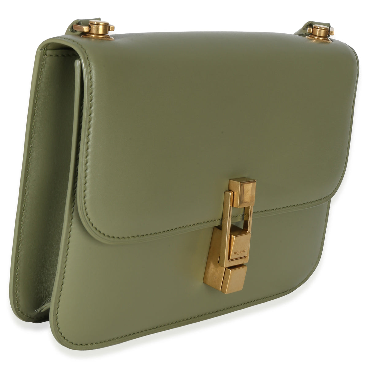 Saint Laurent Light Green Smooth Calfskin Le Carre Satchel Handbag pv
