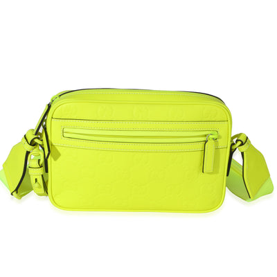 Gucci Fluorescent Yellow Rubber Effect Monogram GG Crossbody Bag Handbag id