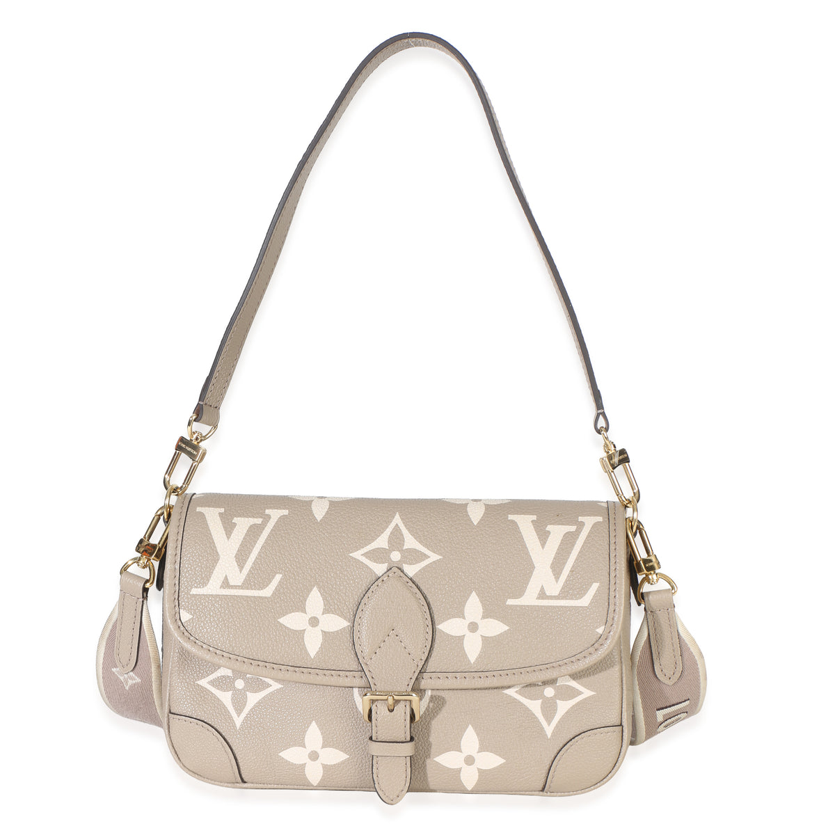 Louis Vuitton Tourterelle Creme Giant Monogram Empreinte Diane Handbag fv