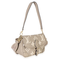 Louis Vuitton Tourterelle Creme Giant Monogram Empreinte Diane Handbag pv