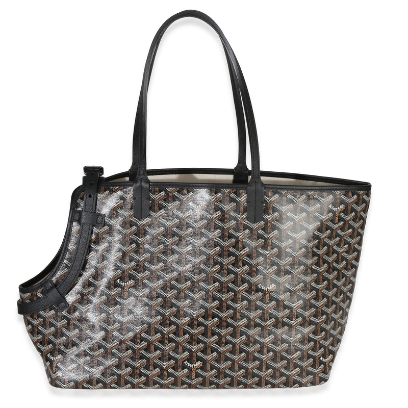 Goyard Black ine Canvas Chien Gris Pet Carrier Tote Handbag fv