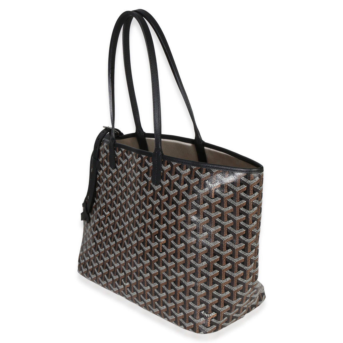 Goyard Black ine Canvas Chien Gris Pet Carrier Tote Handbag sv