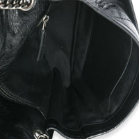 Saint Laurent Black Crinkled Calfskin Matelasse Medium Niki Chain Satchel Handbag ad2
