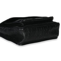 Saint Laurent Black Crinkled Calfskin Matelasse Medium Niki Chain Satchel Handbag clasp