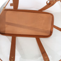 Saint Laurent Brown Calfskin Vinyl Cabas Tote Handbag av