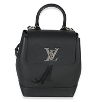 Louis Vuitton Black Calfskin Lockme Mini Backpack Handbag fv