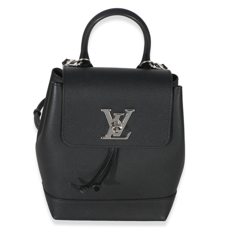 Louis Vuitton Black Calfskin Lockme Mini Backpack Handbag id
