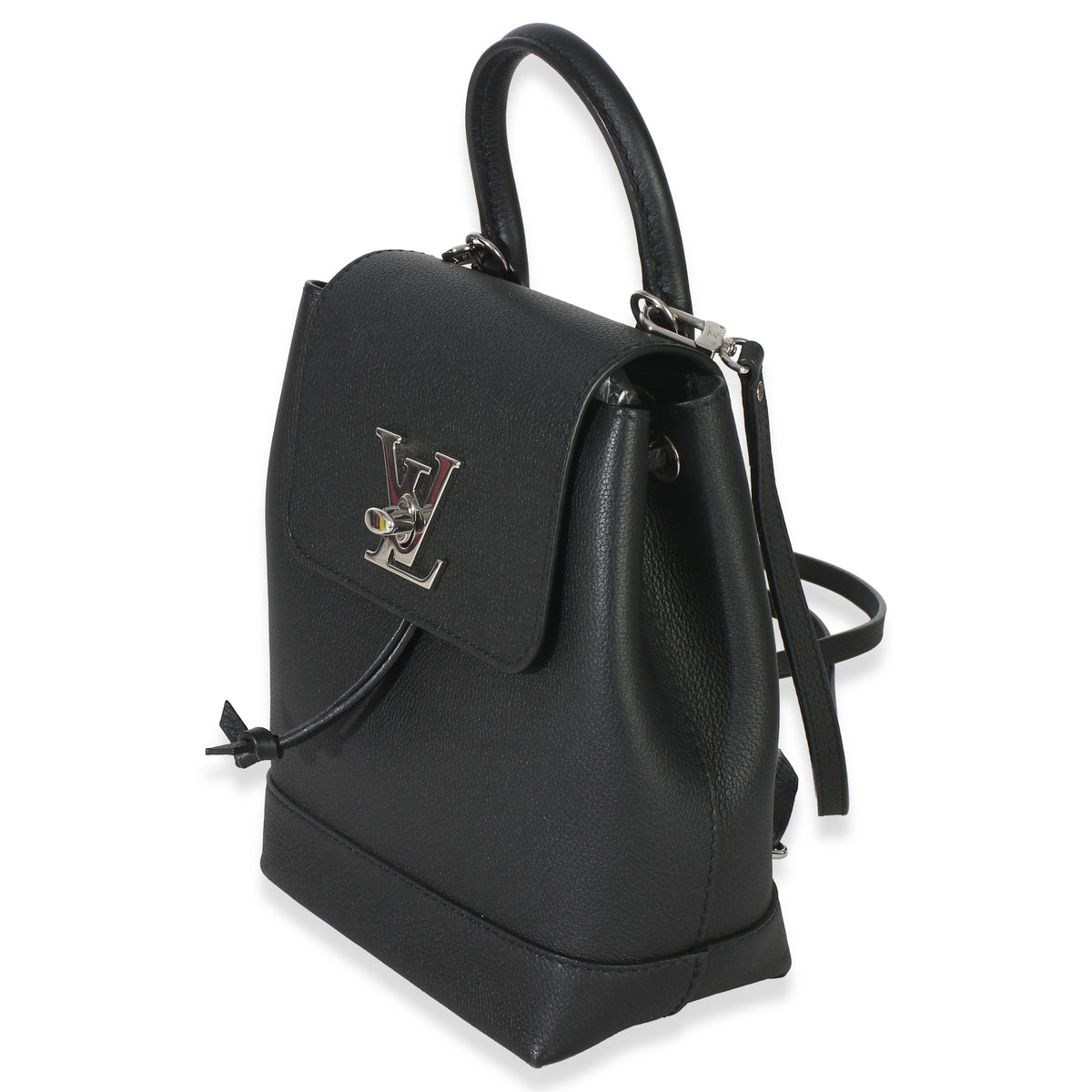 Louis Vuitton Black Calfskin Lockme Mini Backpack Handbag sv